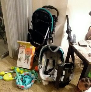 Carseat and stroller with a jumper swing..